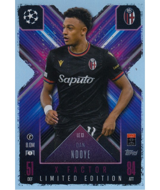 Topps Match Attax Extra Champions League 2024/2025 X-Factor Limited Edition Dan Ndoye (Bologna FC 1909)